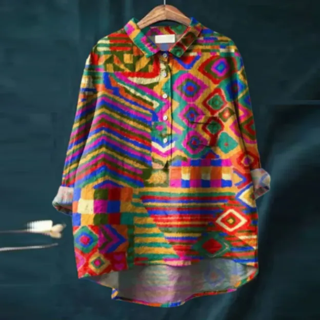 European And American Printed Hawaiian Casual Long sleeved Shirt 1 Style L - Shop at LoveMi
