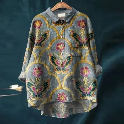 European And American Printed Hawaiian Casual Long sleeved Shirt 2 Colors 2Xl - Shop at LoveMi