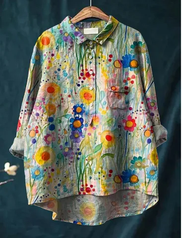 Casual Long Sleeve Shirt Print 9Color - Shop at LoveMi