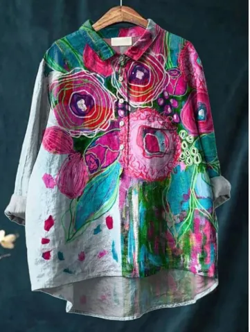 Casual Long Sleeve Shirt Print 11Color - Shop at LoveMi