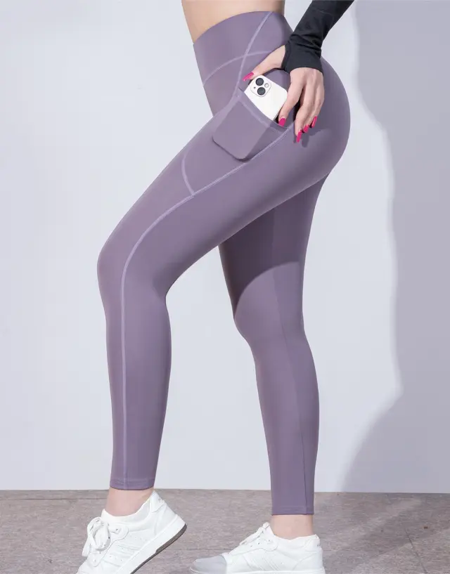 Fashion Yoga Primer Ankle length Pants For Women Coffee Purple - Shop at LoveMi