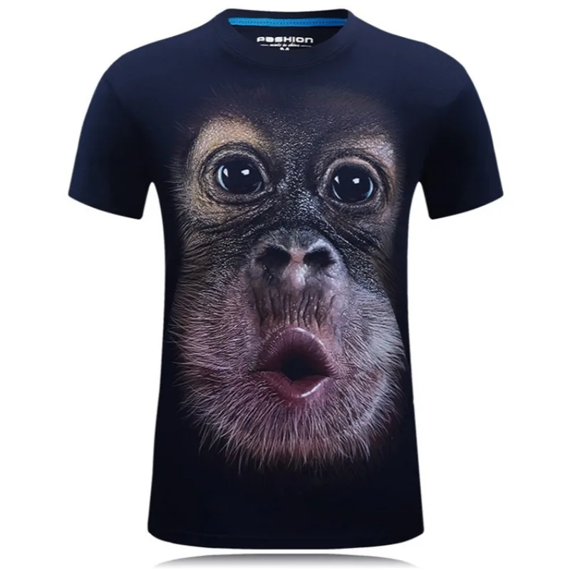 Spring and Summer New Men's Short Sleeved Print Gorilla