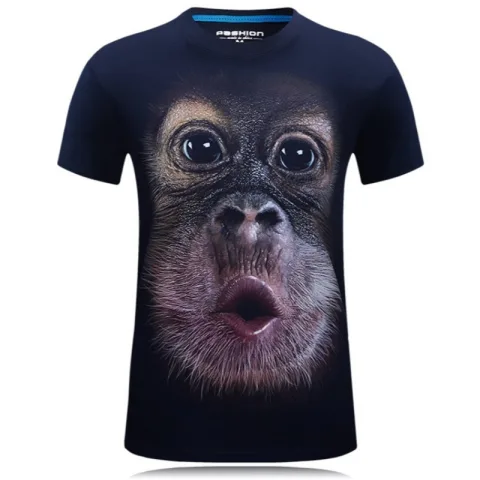 Spring and Summer New Men's Short Sleeved Print Gorilla