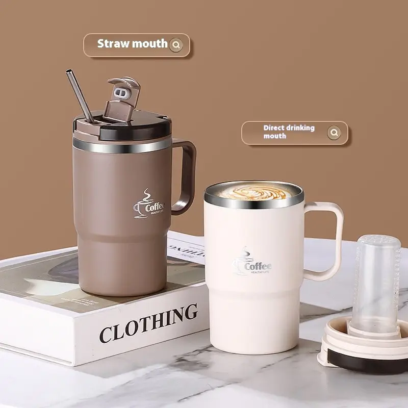 304 Stainless Steel Mug Cup With Cover Spoon