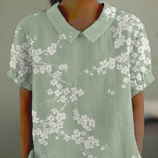 Creative Ocean Retro Floral Cute Short Sleeve 1 D758 - Shop at LoveMi