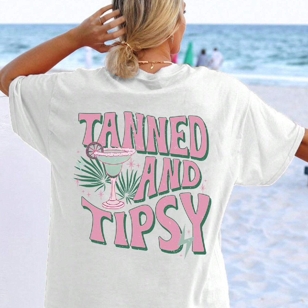 Tanned And Tipsy Printed Women's T-shirt