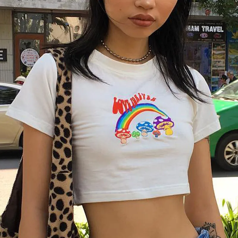 Women's Fashion Slim-fit Versatile Printed T-shirt - Yh058Ts00154-S