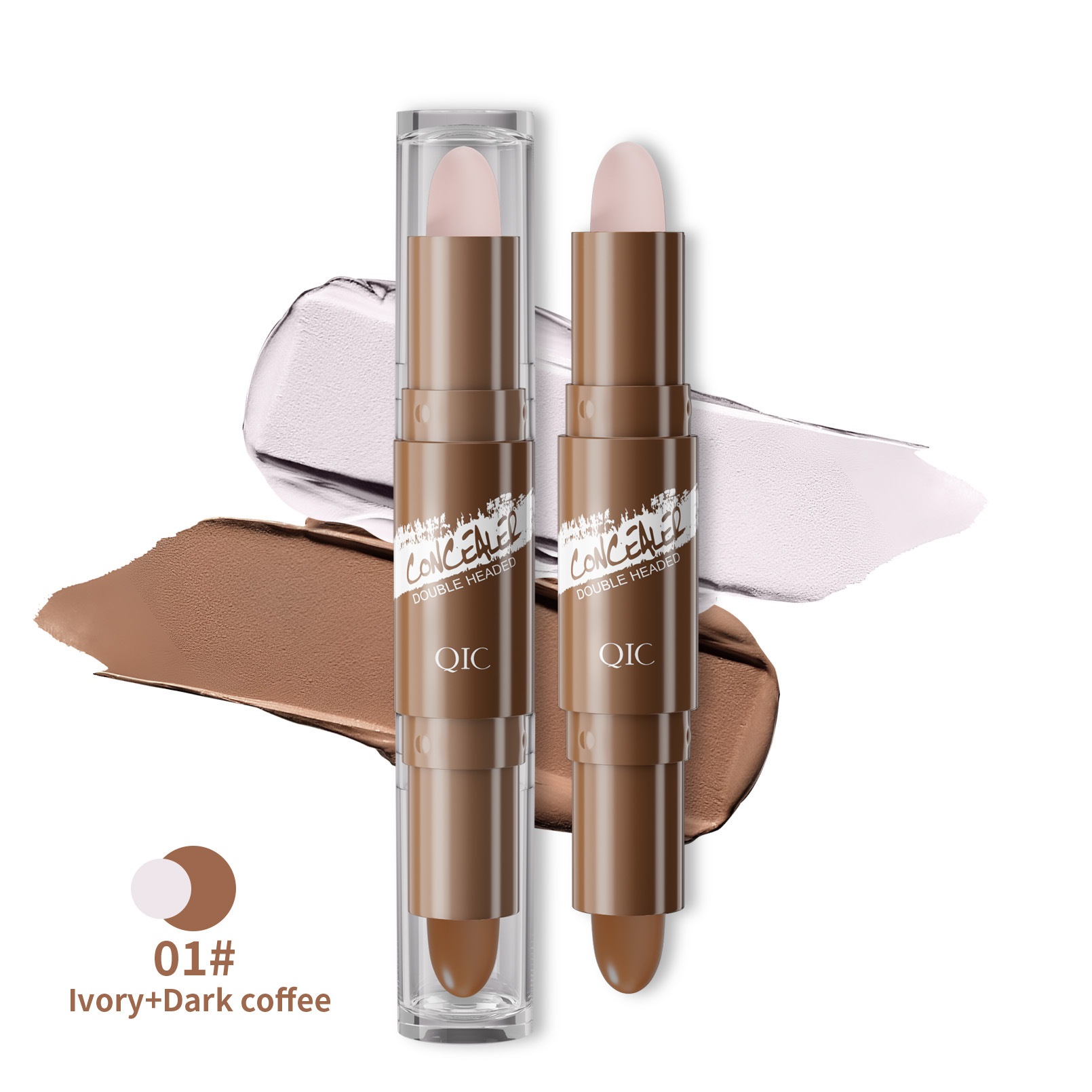 Double-headed Contour Stick Modified To Brighten Facial Shadow Highlights