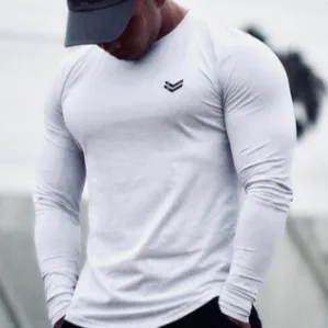 Loose and Quick Drying Sports Men's Long Sleeved Shirt