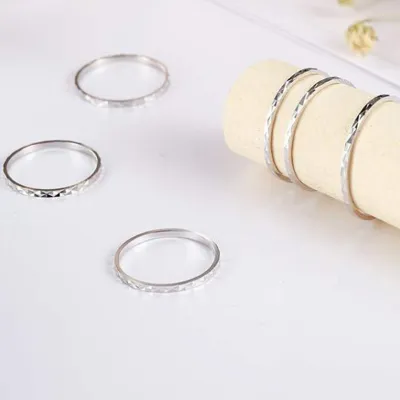 S925 Silver Ring Temperament Simple Joint Line Ring Girl Ring Ring
