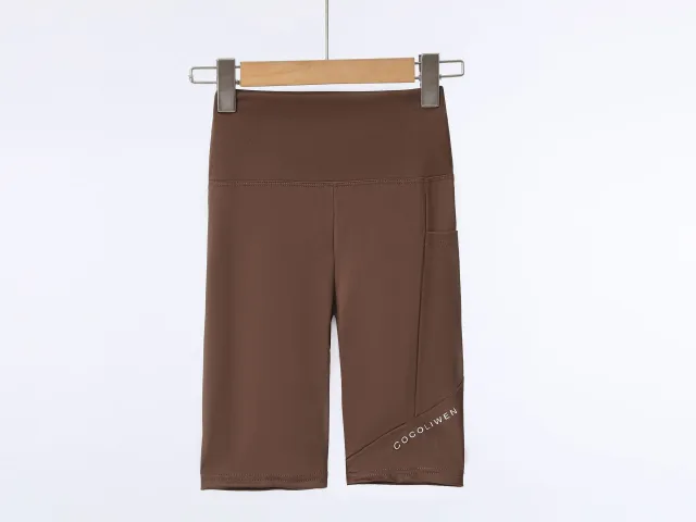 Coat Spring And Autumn High Waist Hip Lift Tight Pants Coffee Five Quarter Pants - Shop at LoveMi