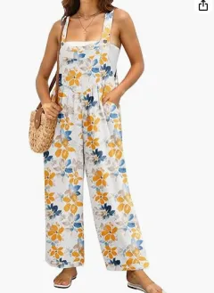 Casual Loose Jumpsuit With Pockets - 5 Style-S - View 1