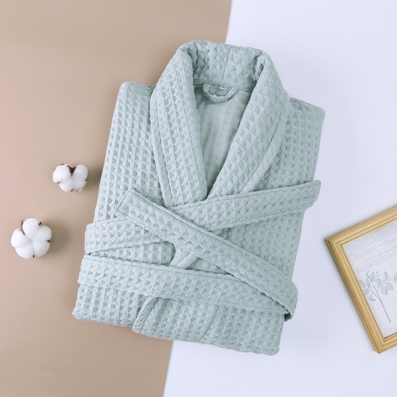Four Seasons Pure Cotton Waffle Bathrobe Water-absorbing Quick-drying Bathrobe