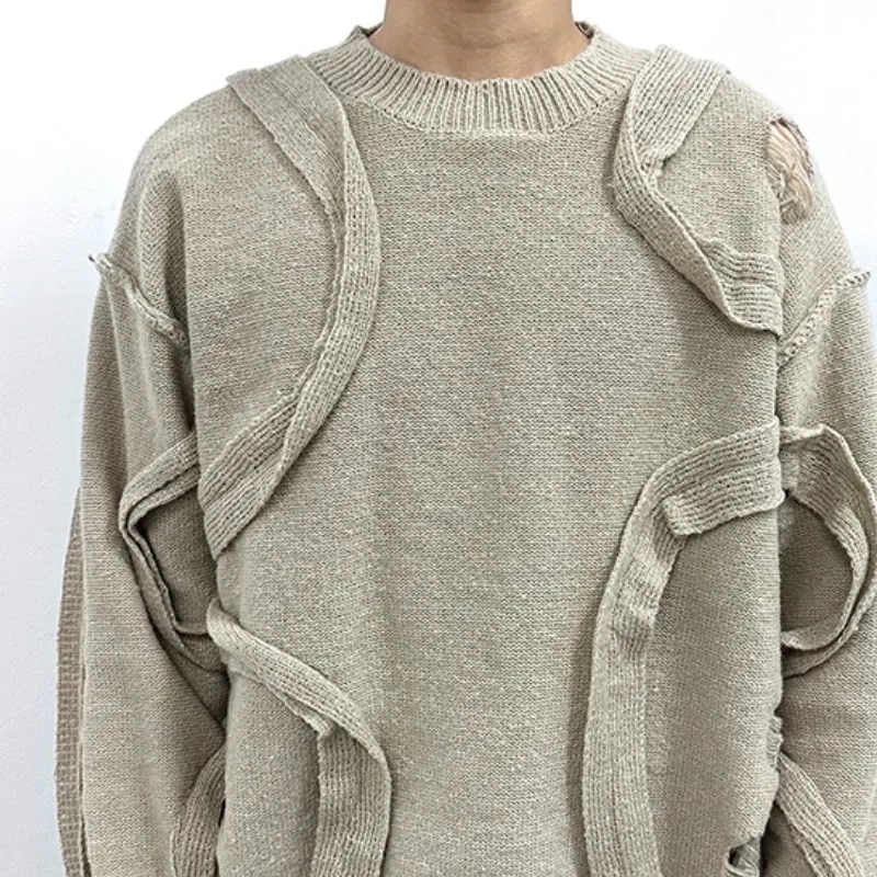 Winter New Retro Loose Fringe Design Round Neck Knitted