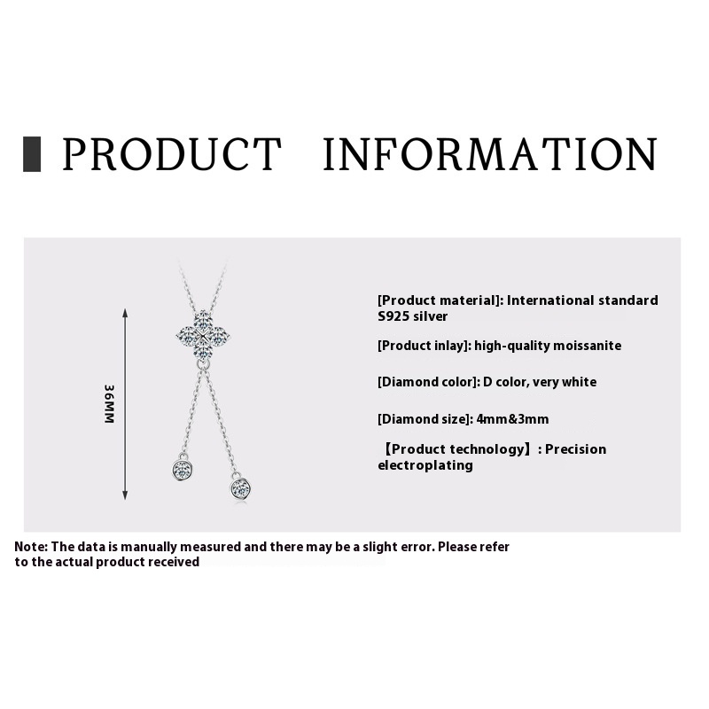 Women's Minority Simple Clover Tassel Pendant Necklace