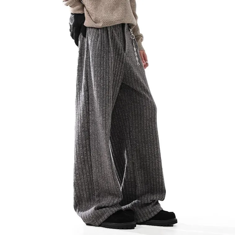 Minimalist Old Money Style Straight Woolen Casual Pants