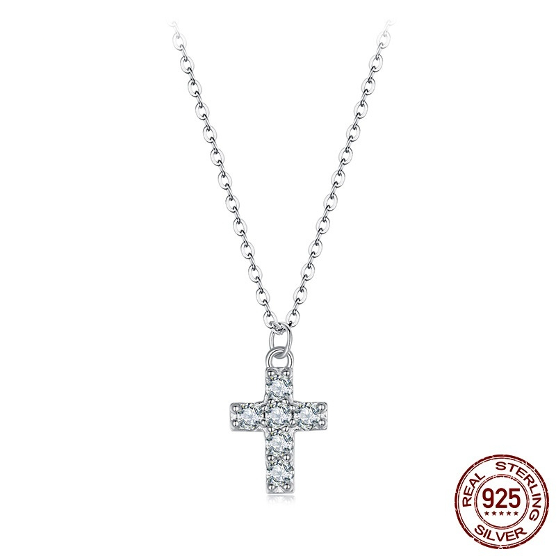 Shining Personality Cross Moissanite Necklace