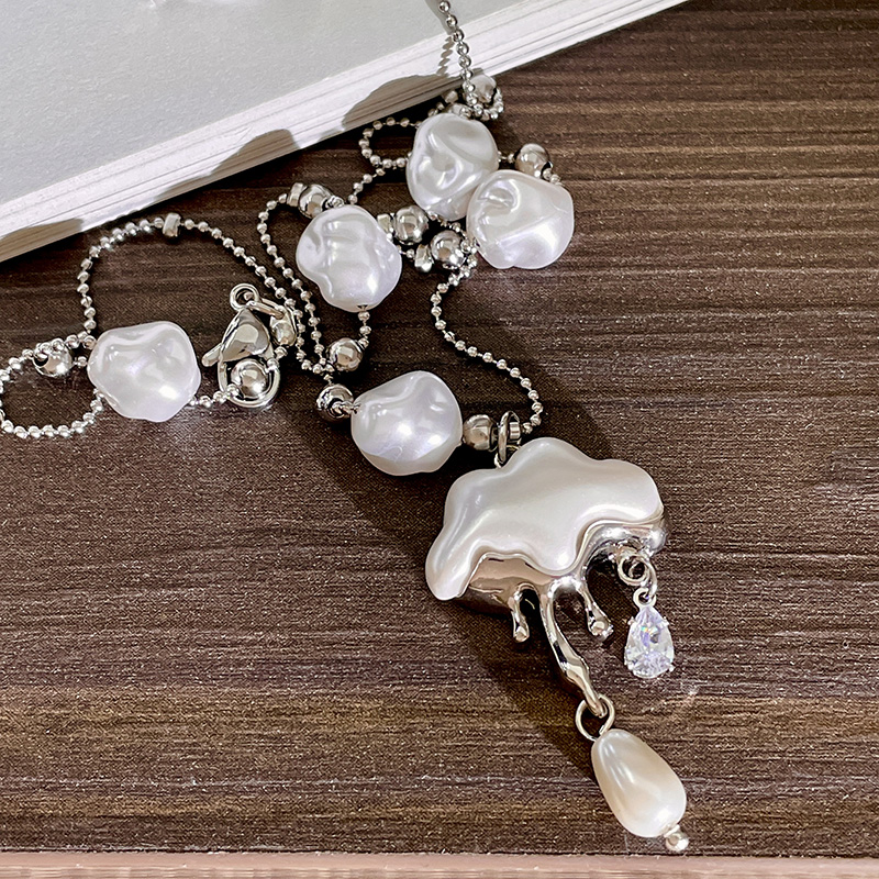 Cloud Water Drop Zircon Pendant Necklace