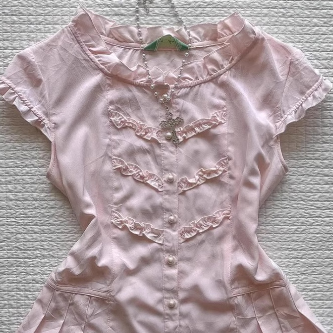 Slim Fit Short Sleeve Slimming Sweet Cool Flower Top