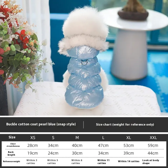 Autumn And Winter Pet Clothing Cotton Vest Pearlized Blue - Shop at LoveMi