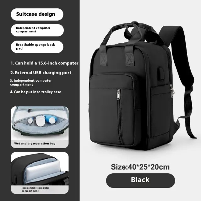Travel Backpack Multifunctional Luggage Bag Japanese Outdoor Black - Shop at LoveMi