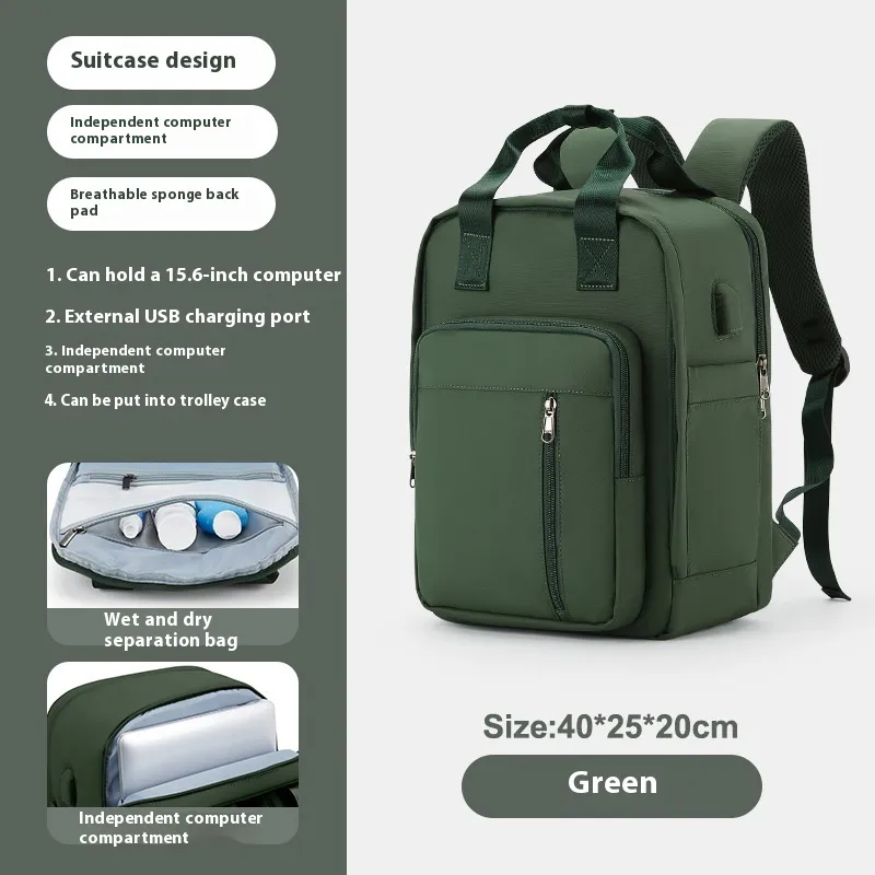 Travel Backpack Multifunctional Luggage Bag Japanese Outdoor - Green