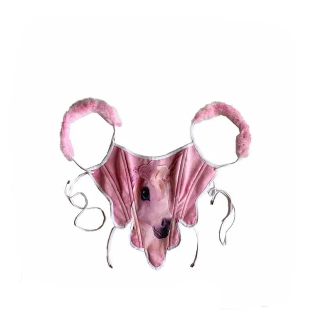 Furry Fishbone Sling Top For Women Pink - Shop at LoveMi