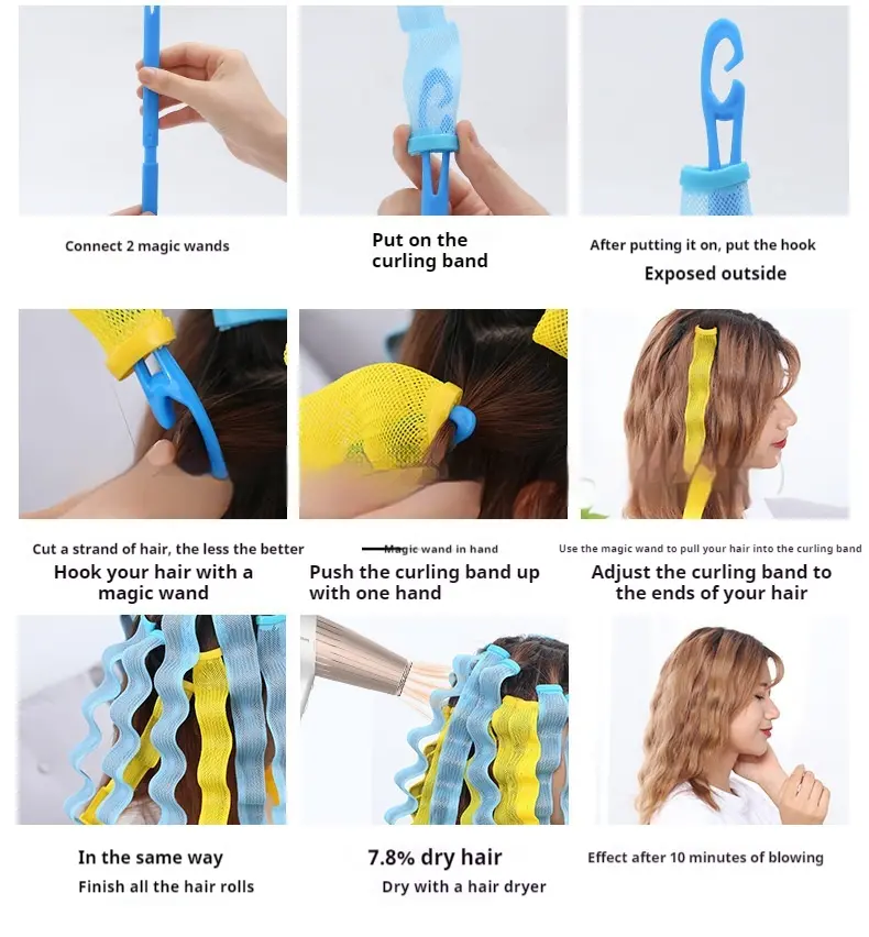 Water Ripple Roll DIY Manual Does Not Hurt Hair Spiral Roll