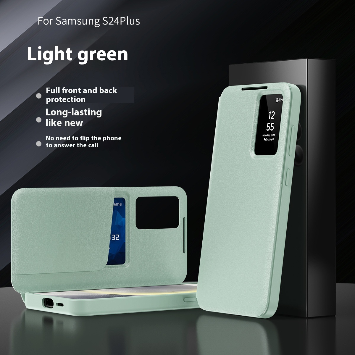 Creative Solid Color Card-free Flip Phone Case