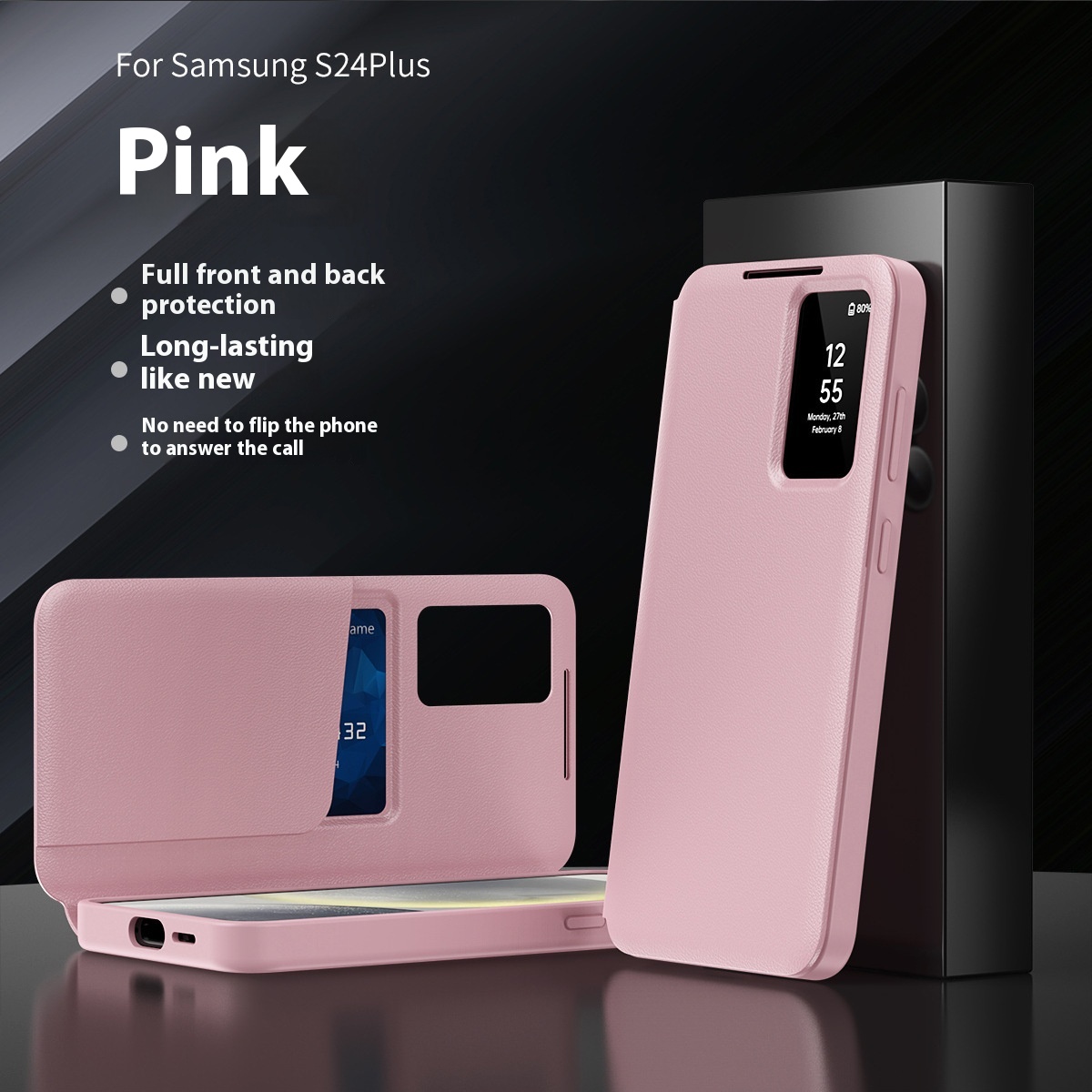 Creative Solid Color Card-free Flip Phone Case