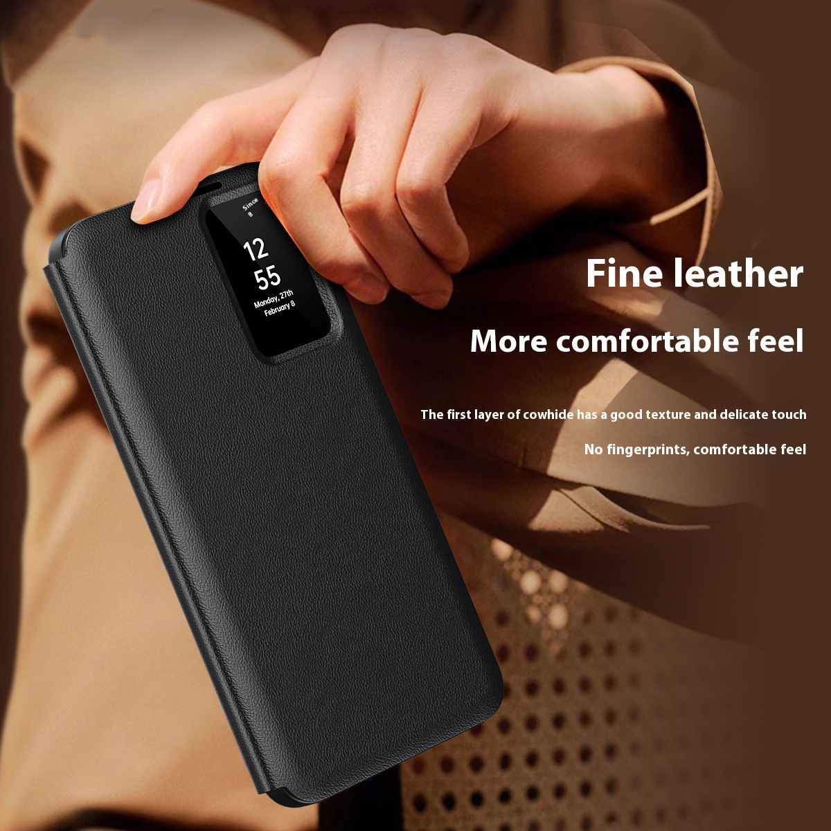 Creative Solid Color Card-free Flip Phone Case - Image 10