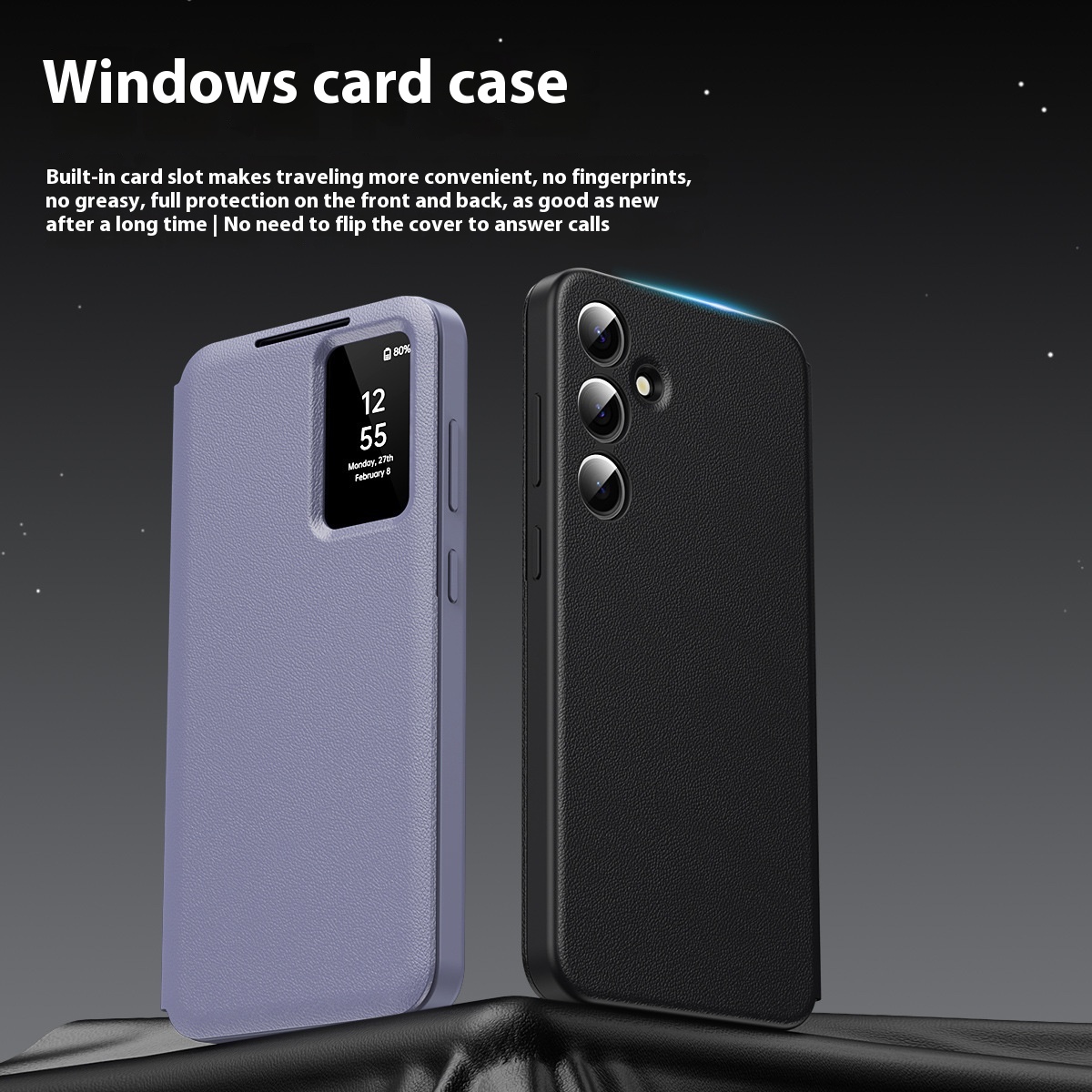 Creative Solid Color Card-free Flip Phone Case - Image 7