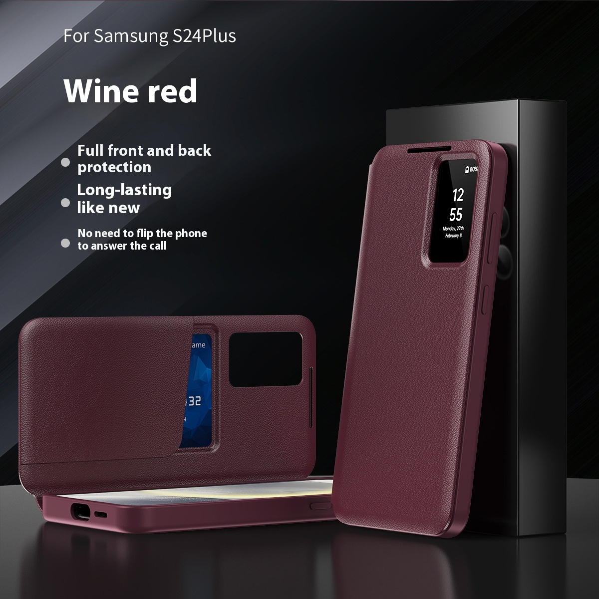 Creative Solid Color Card-free Flip Phone Case