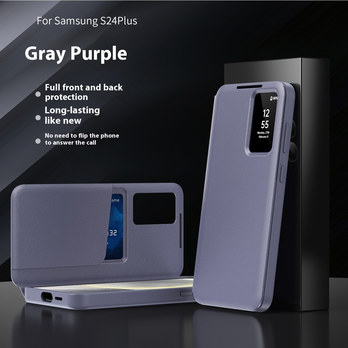 Creative Solid Color Card-free Flip Phone Case