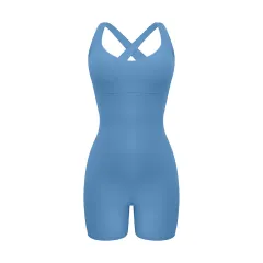 Women's Fashion Personalized New Product Yoga Jumpsuit - Denim Blue - View 1