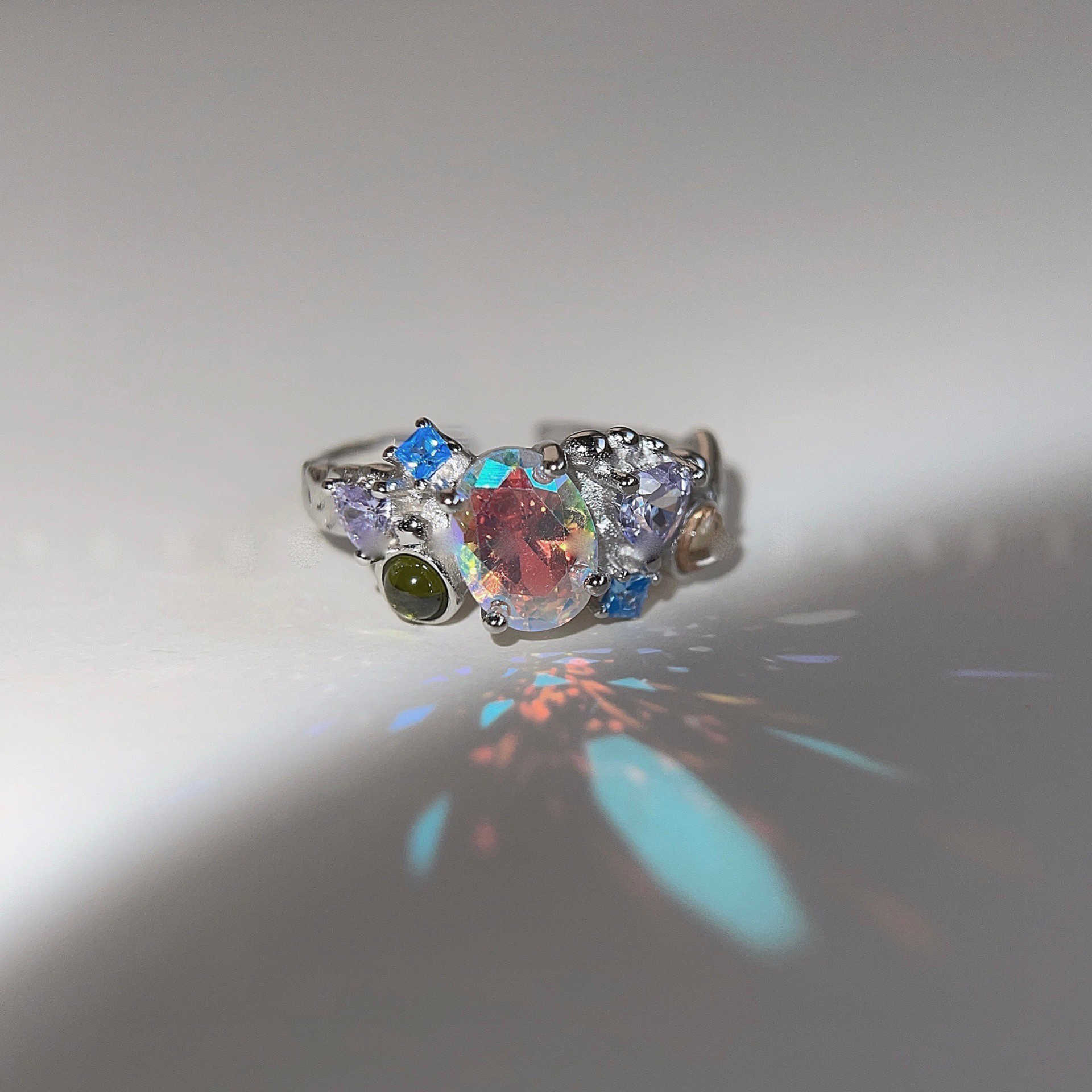 Color Zircon S925 Sterling Silver Ring