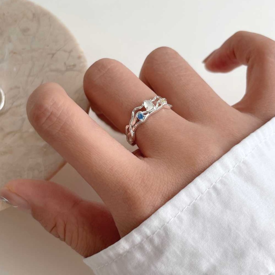Ring S925 Sterling Silver Color Zircon Ring