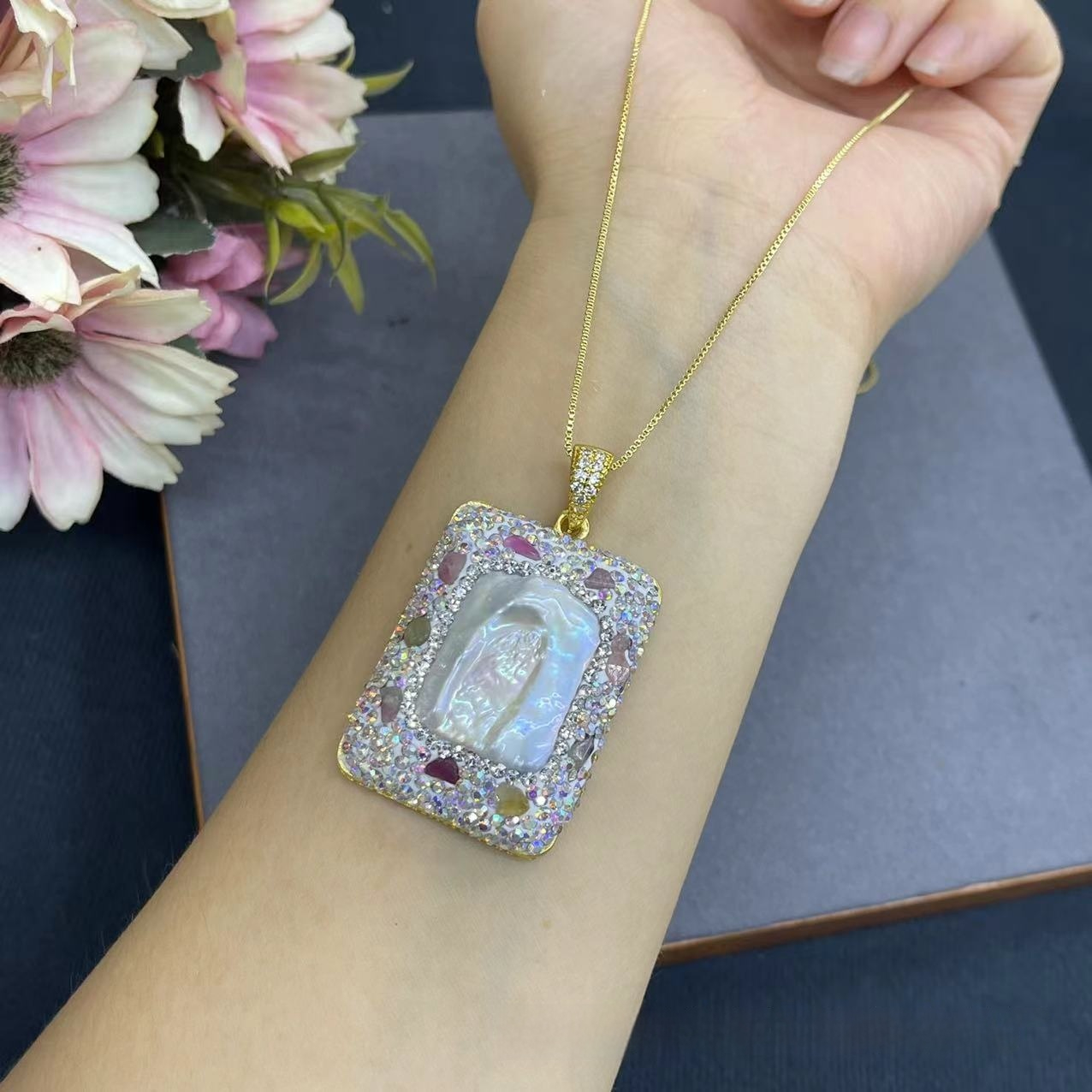 Retro Popular Natural Square Baroque Pearl Necklace