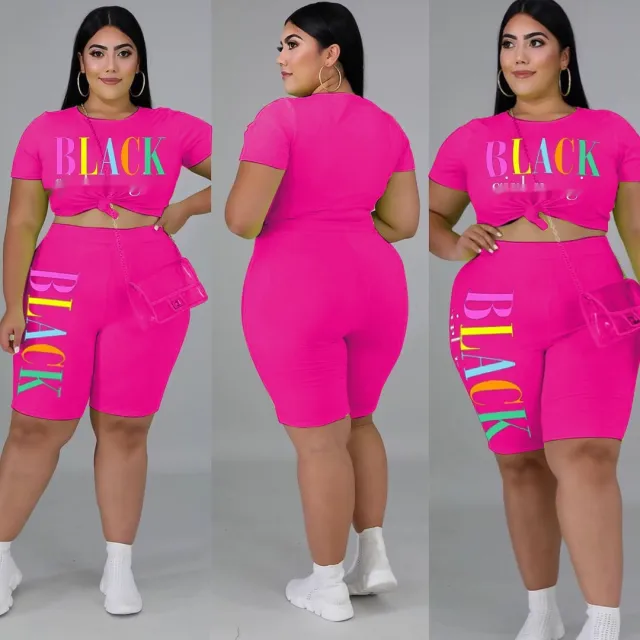 Letter Fashion Casual Plus Size Women's Clothing Suit Red - Shop at LoveMi