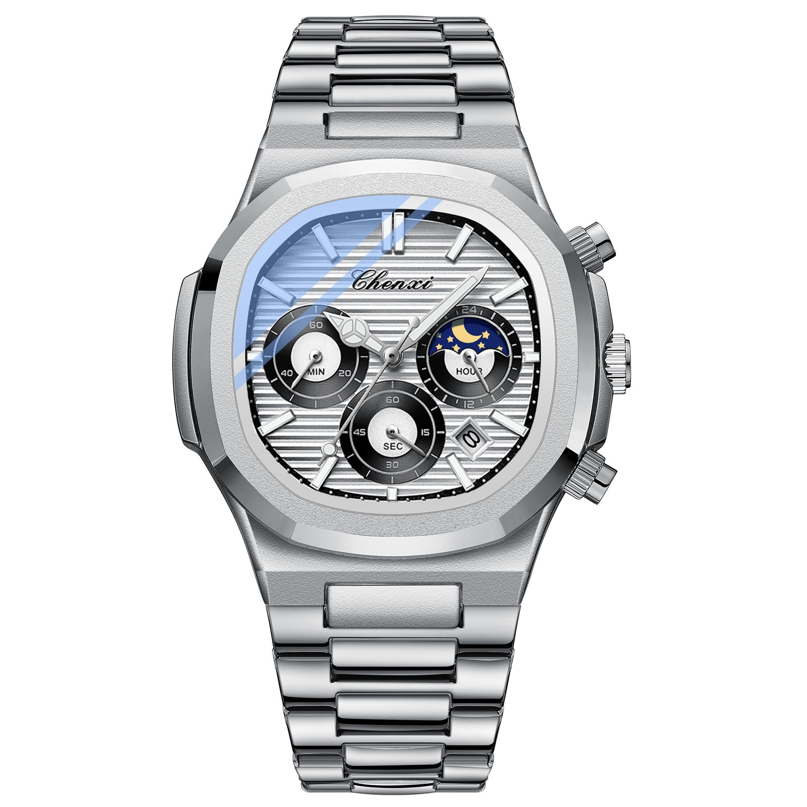 Silver Case White Steel