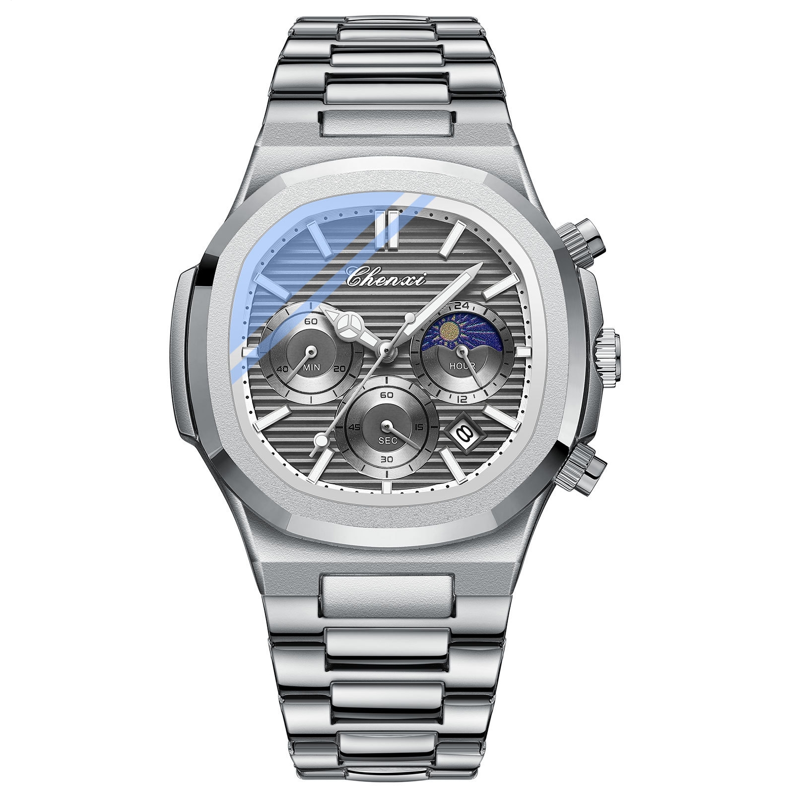 Silver Case Gray Surface Steel