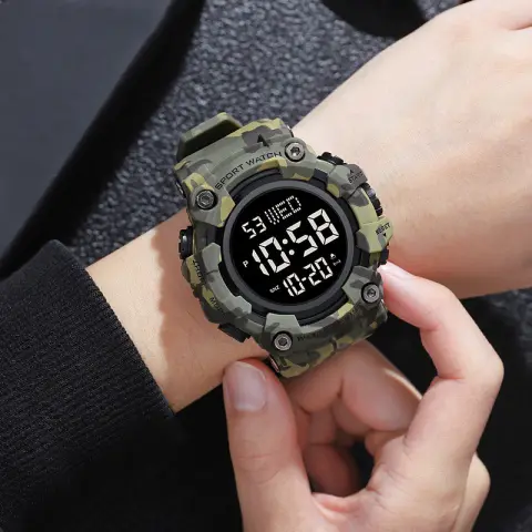 Fashion Large Dial Watch for Male Students Trendy Waterproof