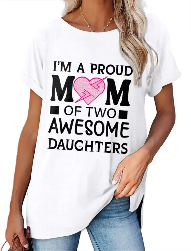 Women's Minimalist Printed Casual Round Neck Short Sleeved Shirt 12 Style - Shop at LoveMi