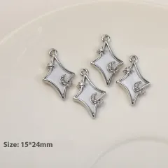 Girl Rhinestone Inlaid Zircon Moon Pendant DIY Handmade Beaded Material Accessory - Bj1181 Star Moon - View 1