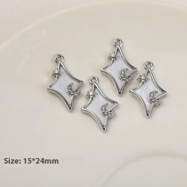 Girl Rhinestone Inlaid Zircon Moon Pendant DIY Handmade Beaded Material Accessory Bj1181 Star Moon - Shop at LoveMi
