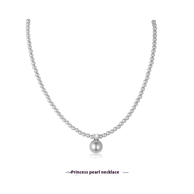 Heather Gray Pearl Necklace