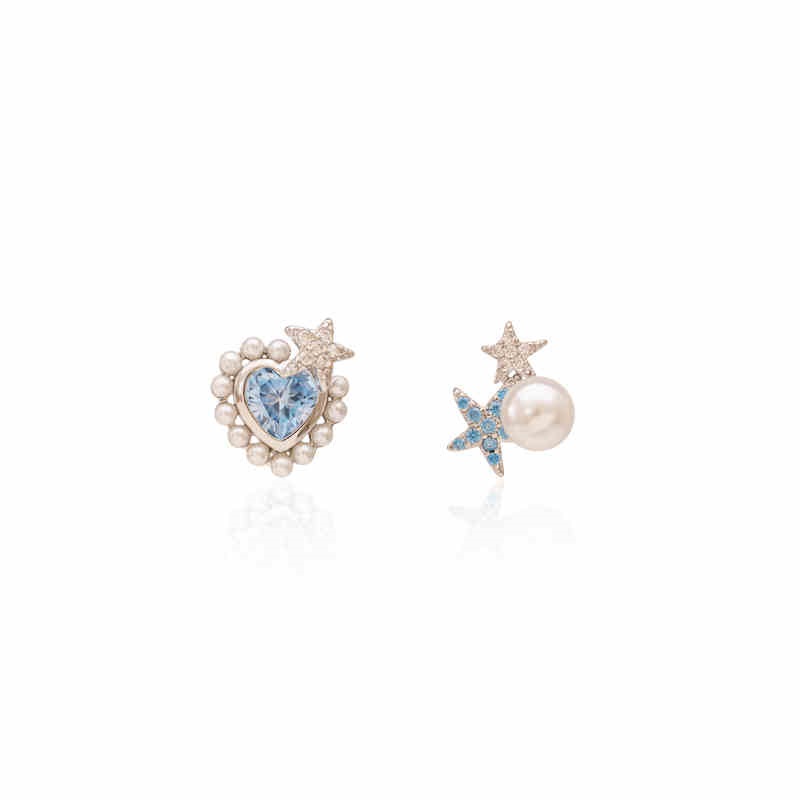 Comfortable And Painless Asymmetric Design Texture Student Clip-on Love Heart Stud Earrings