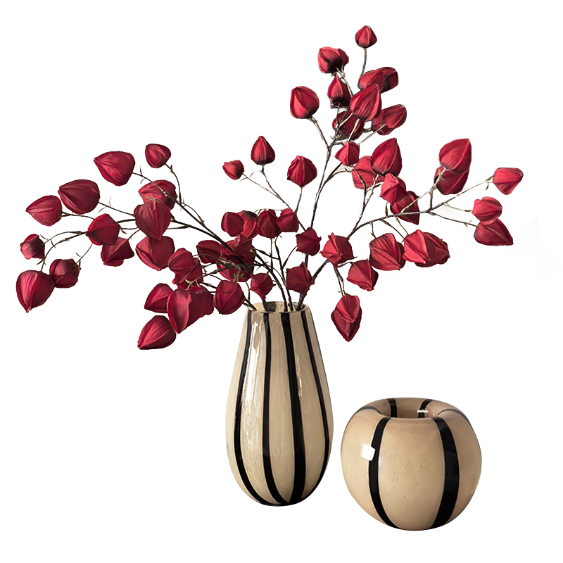 French Style Ancient Style Striped Glass Vase