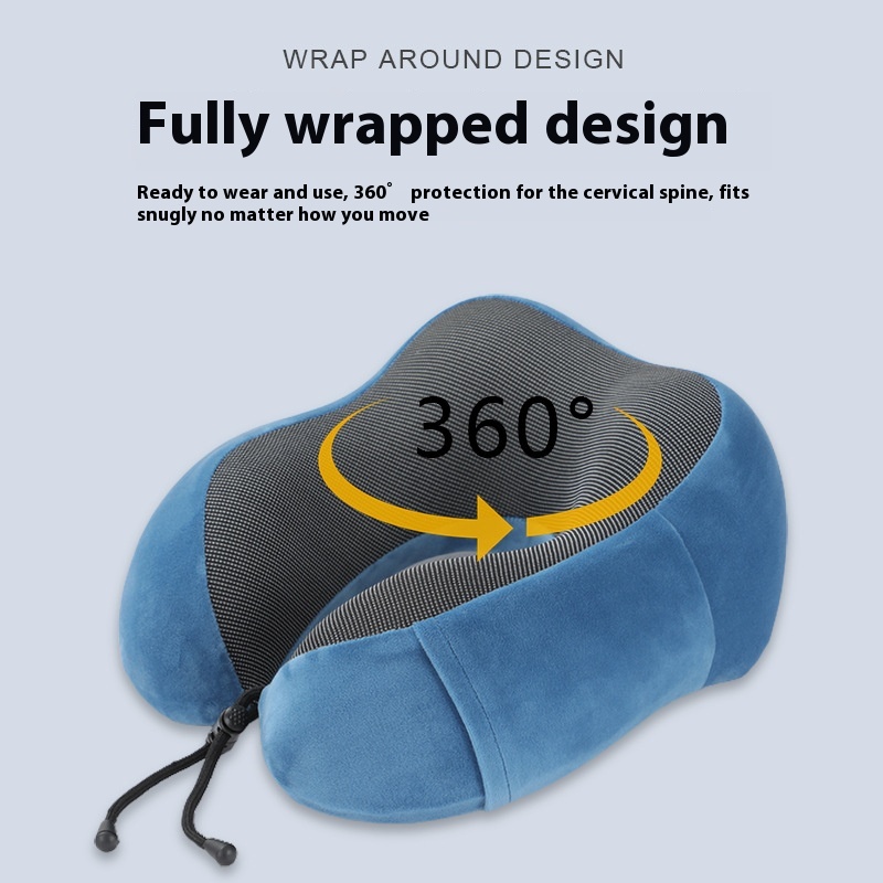 Slow Rebound Solid Color Hump U-shaped Embroidery Pillow