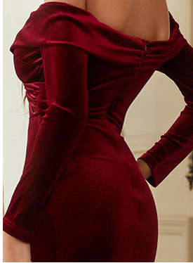 Fashion Velvet Elegant Bridesmaid Dress